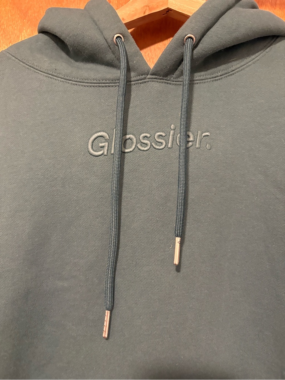 Glossier Hoodie in Deep Teal Green - Picture 3 of 6
